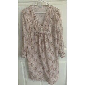 Vintage Lorraine Nightgown L Pink Floral Coquette Cottagecore Babydoll Granny